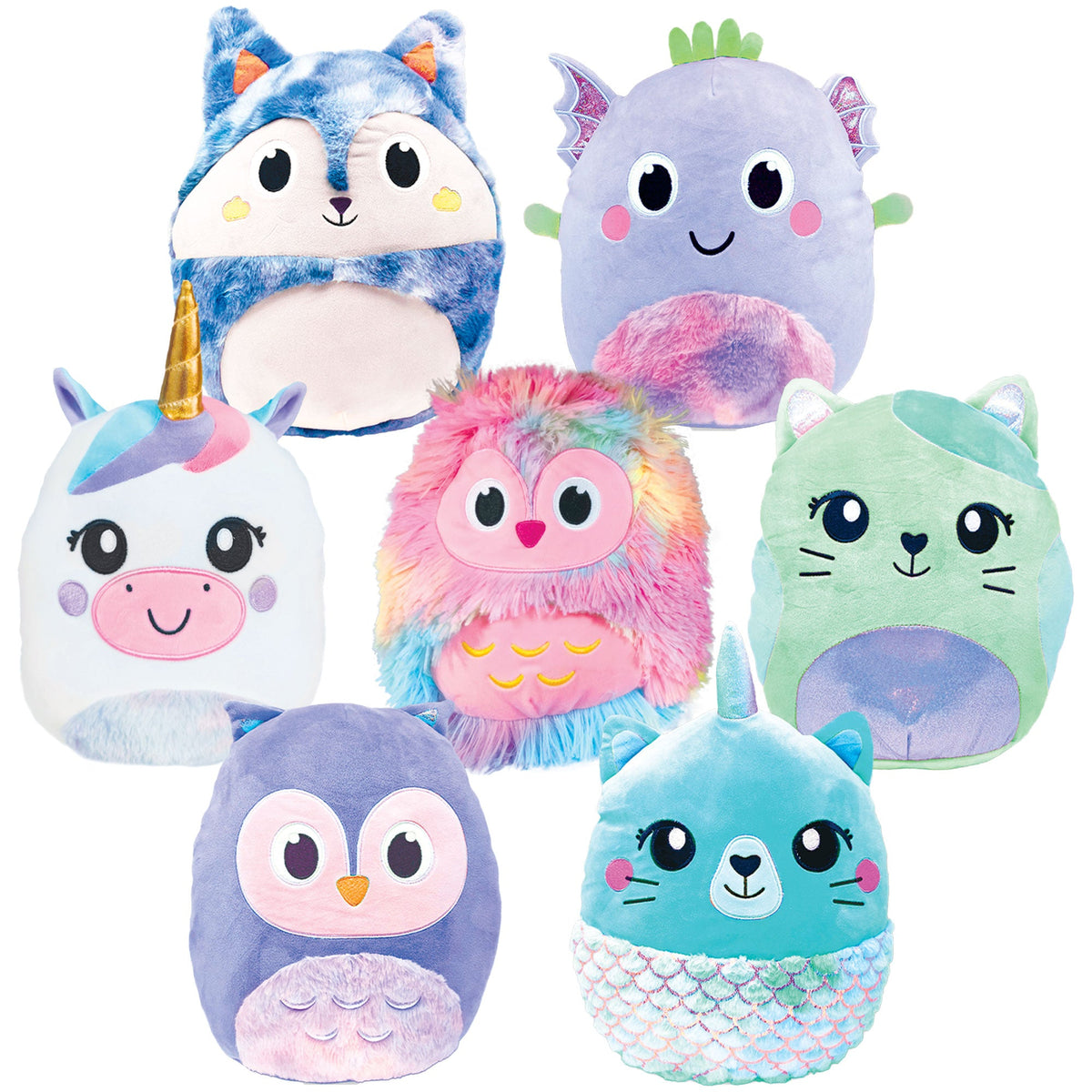 GROUPE RICOCHET Plushes Animal Smooshy Friends Plush, 9 Inches, Assortment, 1 Count 824464122562