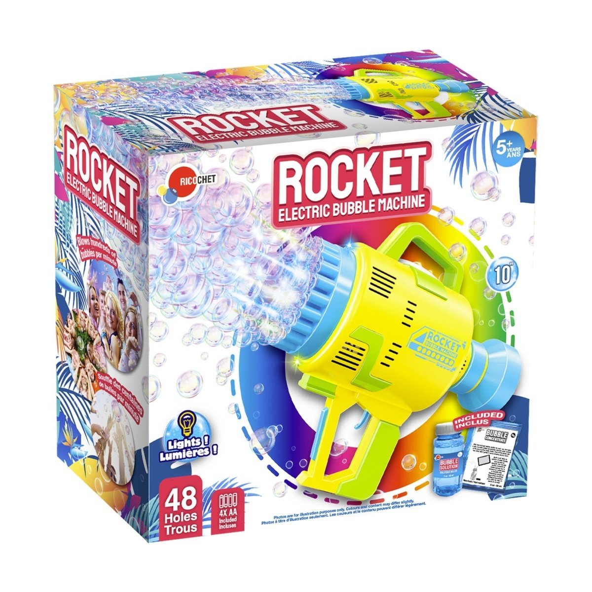 GROUPE RICOCHET Summer Bubble Blaster Rocket, 1 Count 824464113812