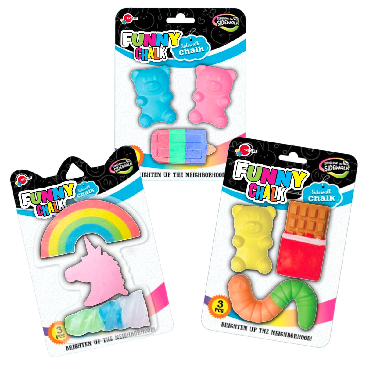 GROUPE RICOCHET Summer Funny Shaped Chalk, Assortment, 1 Count 824464122784