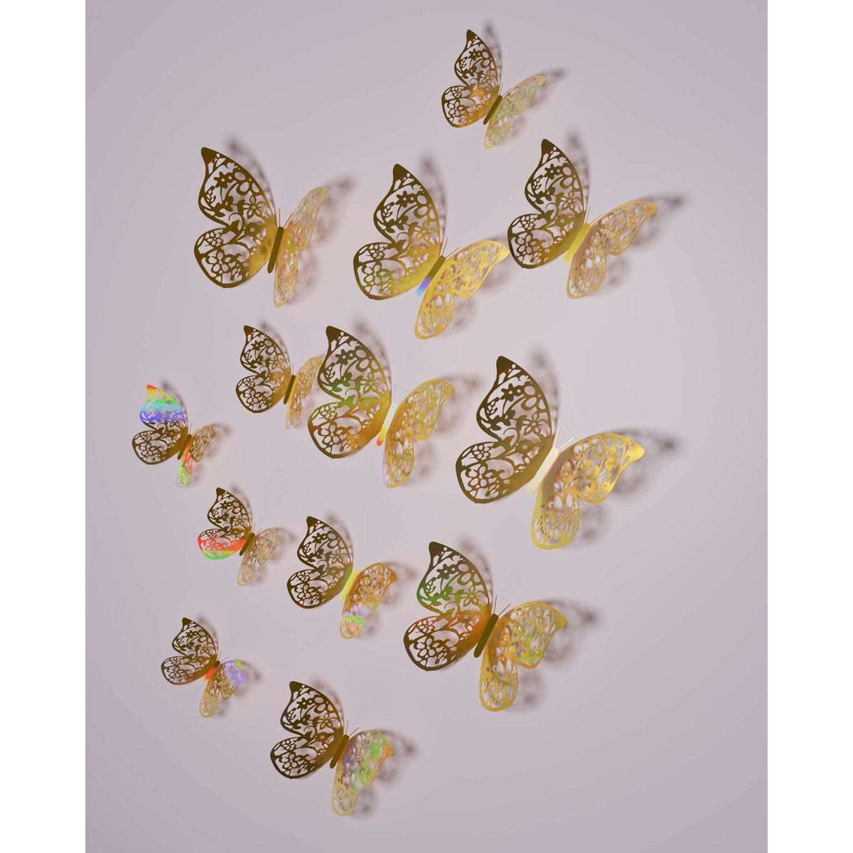 Guangzhou Tomas Crafts Co limited Balloons Gold 3D Butterfly Decorations, 12 Count 810120711157