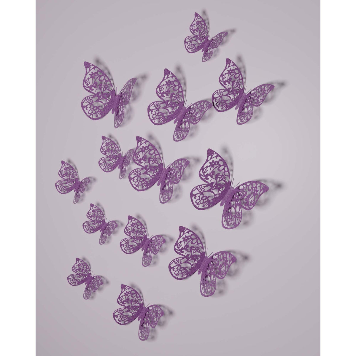 Guangzhou Tomas Crafts Co limited Balloons Purple 3D Butterfly Decorations, 12 Count 810120711195