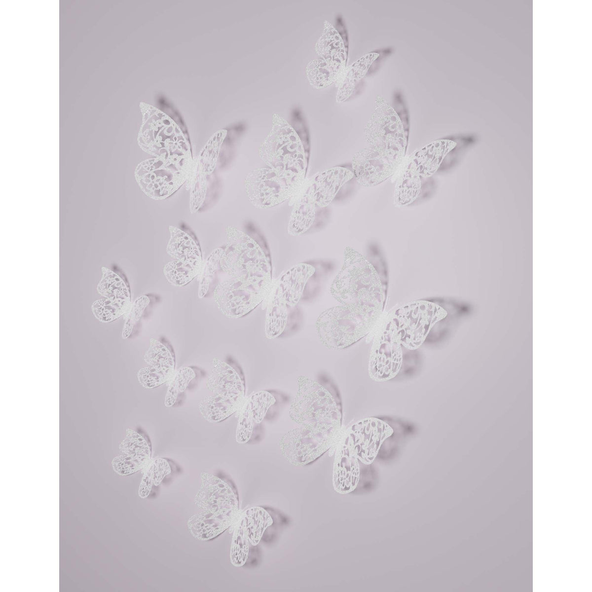 Guangzhou Tomas Crafts Co limited Balloons White 3D Butterfly Decorations, 12 Count 810120711201