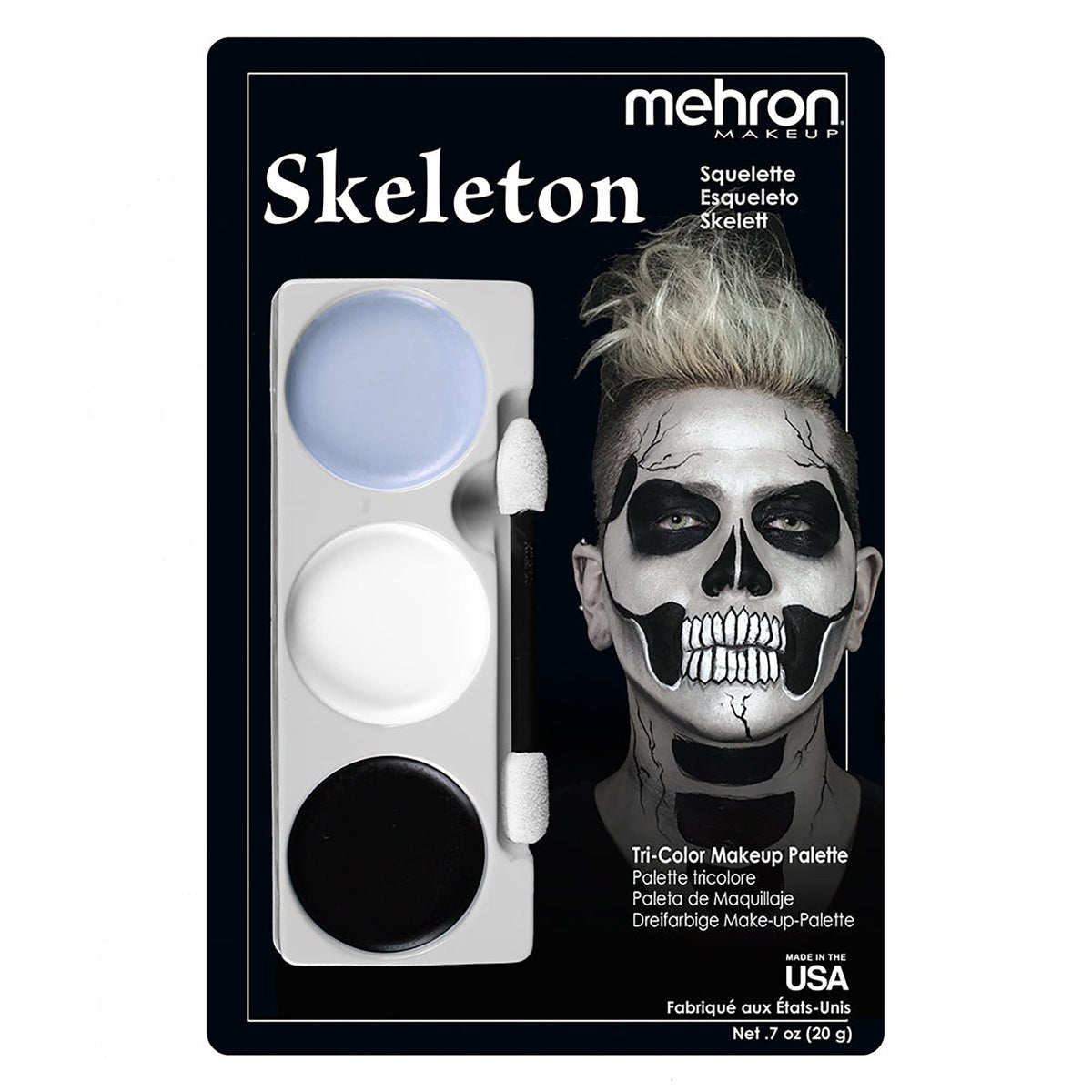 H M NOUVEAUTE LTEE Costume Accessories Mehron Skeleton Tri-Color Makeup Palette, 7 Oz, 1 Count