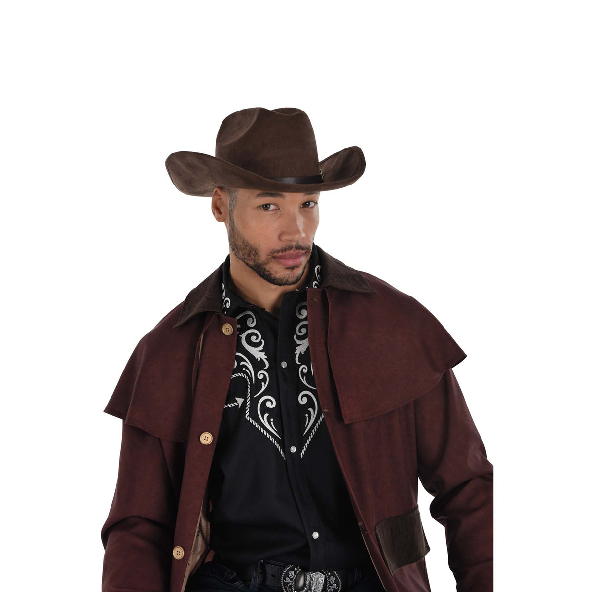 HALLOWEEN COSTUME CO. Costume Accessories Dark Brown Western Cowboy Hat for Adults 192937451809