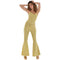 HALLOWEEN COSTUME CO. Costume Accessories Gold Metallic 70s Disco Jumpsuit for Adults
