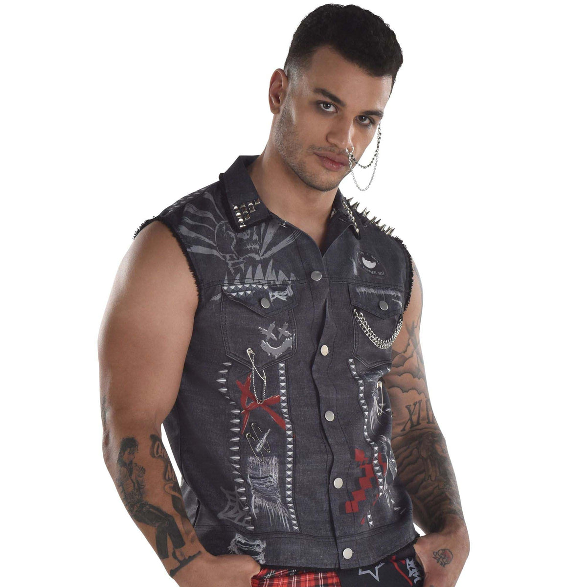 HALLOWEEN COSTUME CO. Costume Accessories Punk Vest for Adults