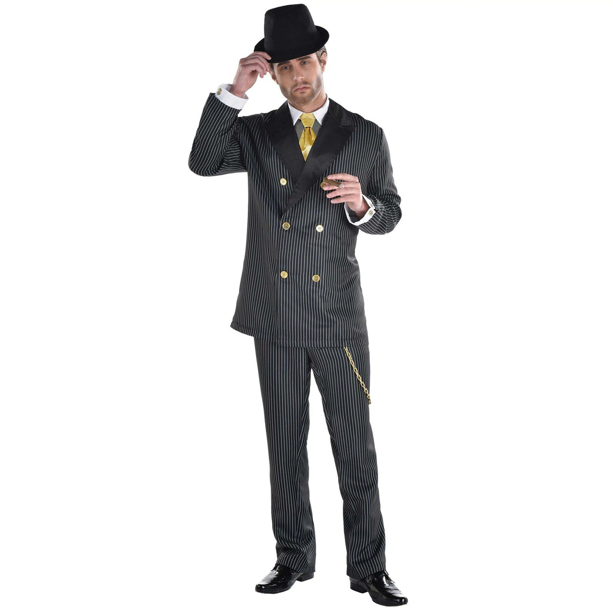 HALLOWEEN COSTUME CO. Costumes 20s Head Honcho Gangster Costume for Adults, Black and White Jacket