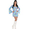 HALLOWEEN COSTUME CO. Costumes 60s Mini Dress for Adults, Blue Floral Dress