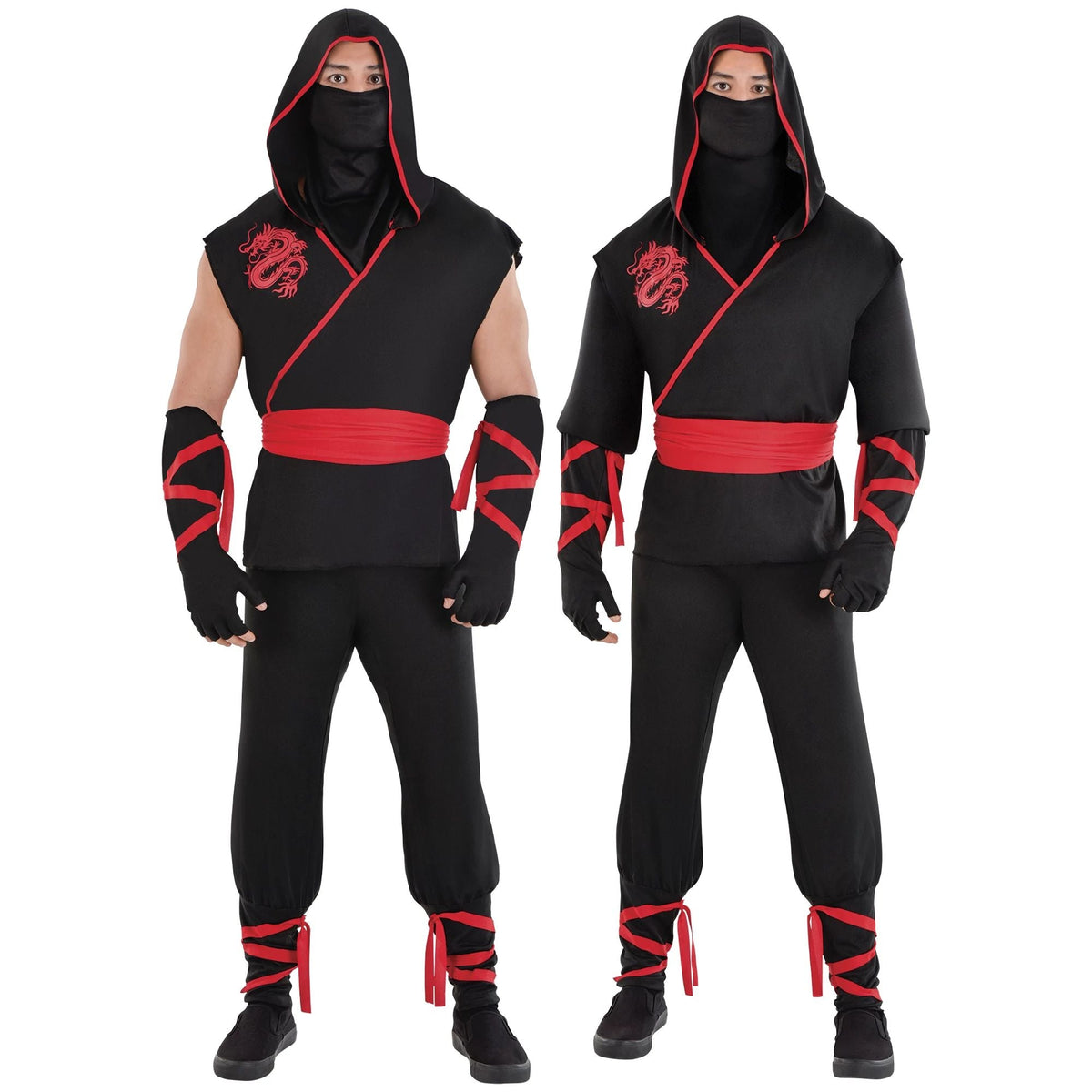 HALLOWEEN COSTUME CO. Costumes Ninja Blood Dragon Assassin Costume for Adults, Black and Red Shirt 192937396551