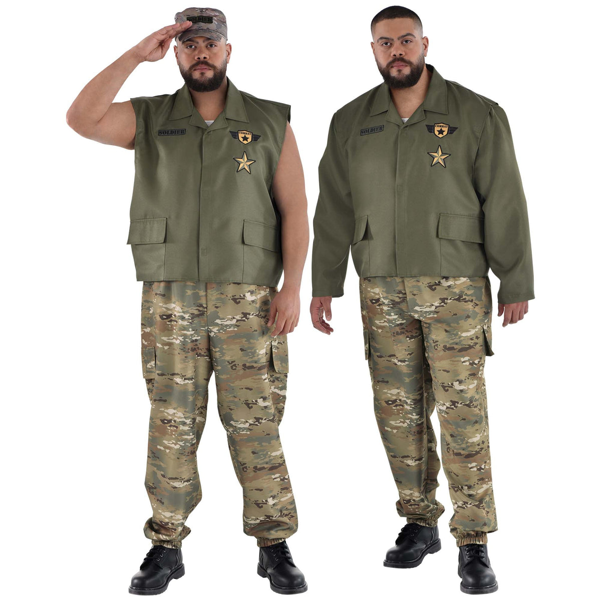 HALLOWEEN COSTUME CO. Costumes Soldier Costume for Plus Size Adults, Green Jacket and Pants