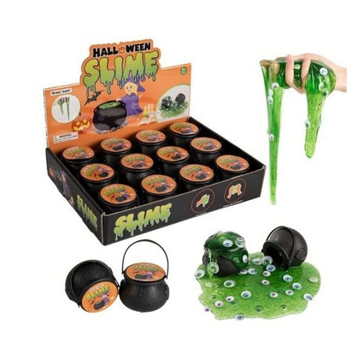 HANDEE PRODUCTS/LES PRODUITS H Christmas Cauldron with Sticky Eyes Slime, 1 count