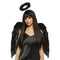 Hangzhou Youzhou import & Export Co. Costume Accessories Black Feather Kit for Adults, Wings and Halo, 32 Inches 810077659120