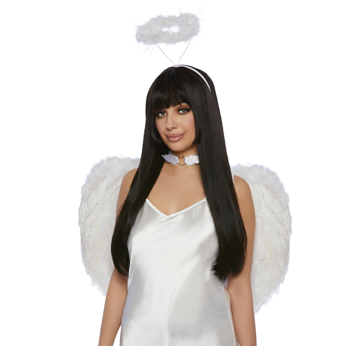 Hangzhou Youzhou import & Export Co. Costumes Accessories White Feather Kit for Adults, Wings and Halo