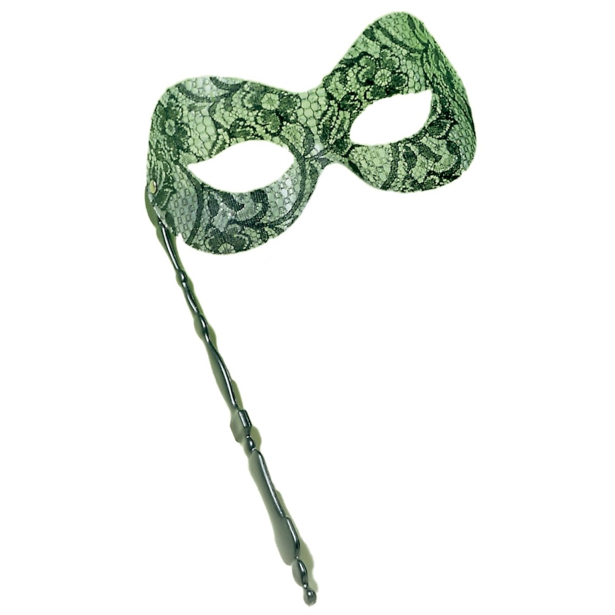 HMS NOUVEAUTE LTEE Costume Accessories Green Venetian Mask “Pretty W” with Stick, 1 Count 057543234393