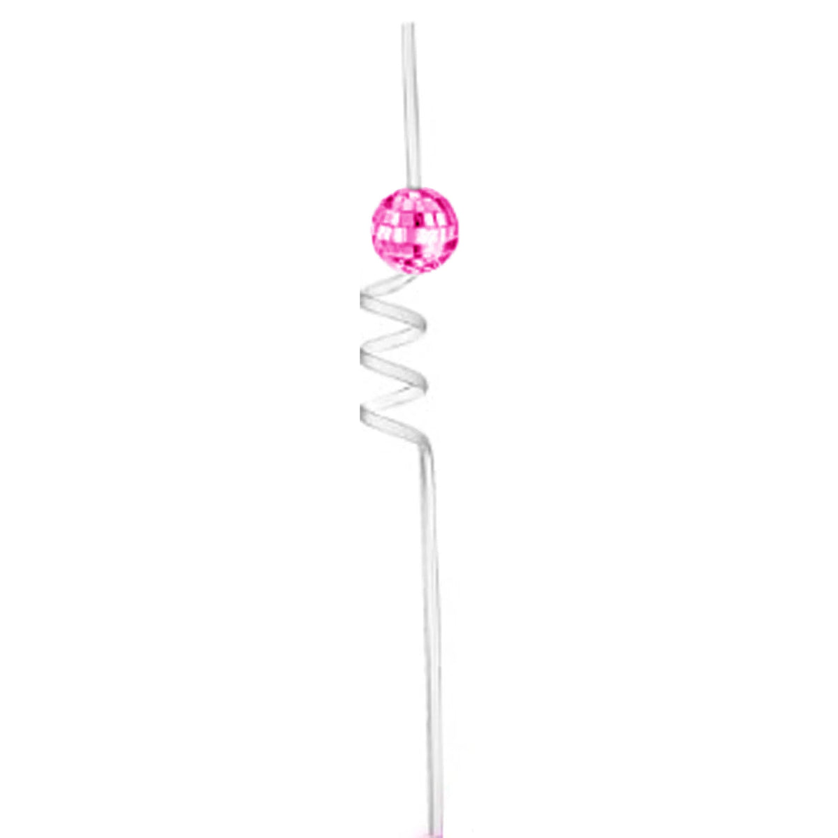 HMS NOUVEAUTE LTEE Theme Party Pink Disco Ball Straw, 1 Count 057543889302