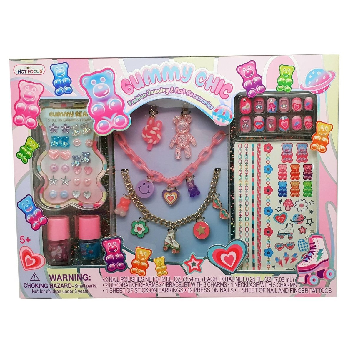 Hot Focus Toys & Games Gummy Chic Fashion Jewelry and Nail Accessories, 20 Count 842817028613