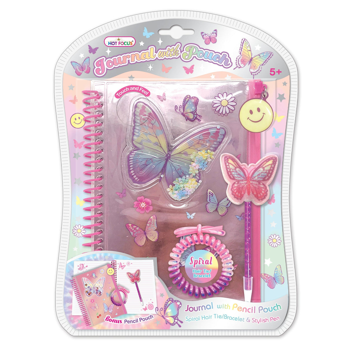 Hot Focus Toys & Games Tie Dye Butterfly Journal with Pouch, 1 Count