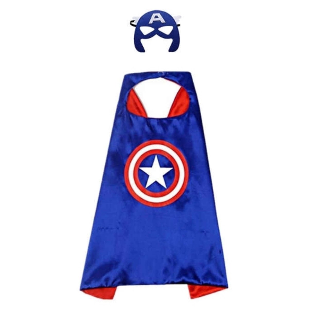 HUIZHOU SHENYUAN TOYS CO.LTD Costume Accessories Superhero Cape and Mask for Kids, Captain America 810120717074