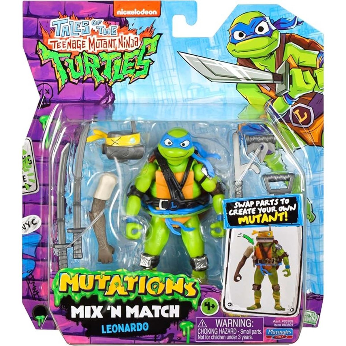 IMPORT DRAGON Toys & Games Mix 'N Match Leonardo Action Figure, Teenage Mutant Ninja Turtles, 1 Count 043377838012
