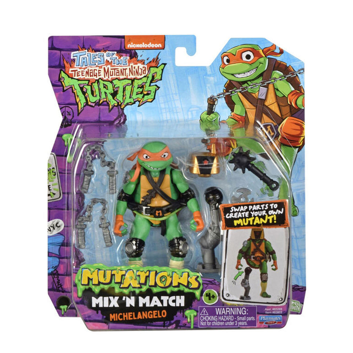 IMPORT DRAGON Toys & Games Mix 'N Match Michelangelo Action Figure, Teenage Mutant Ninja Turtles, 1 Count 043377838036