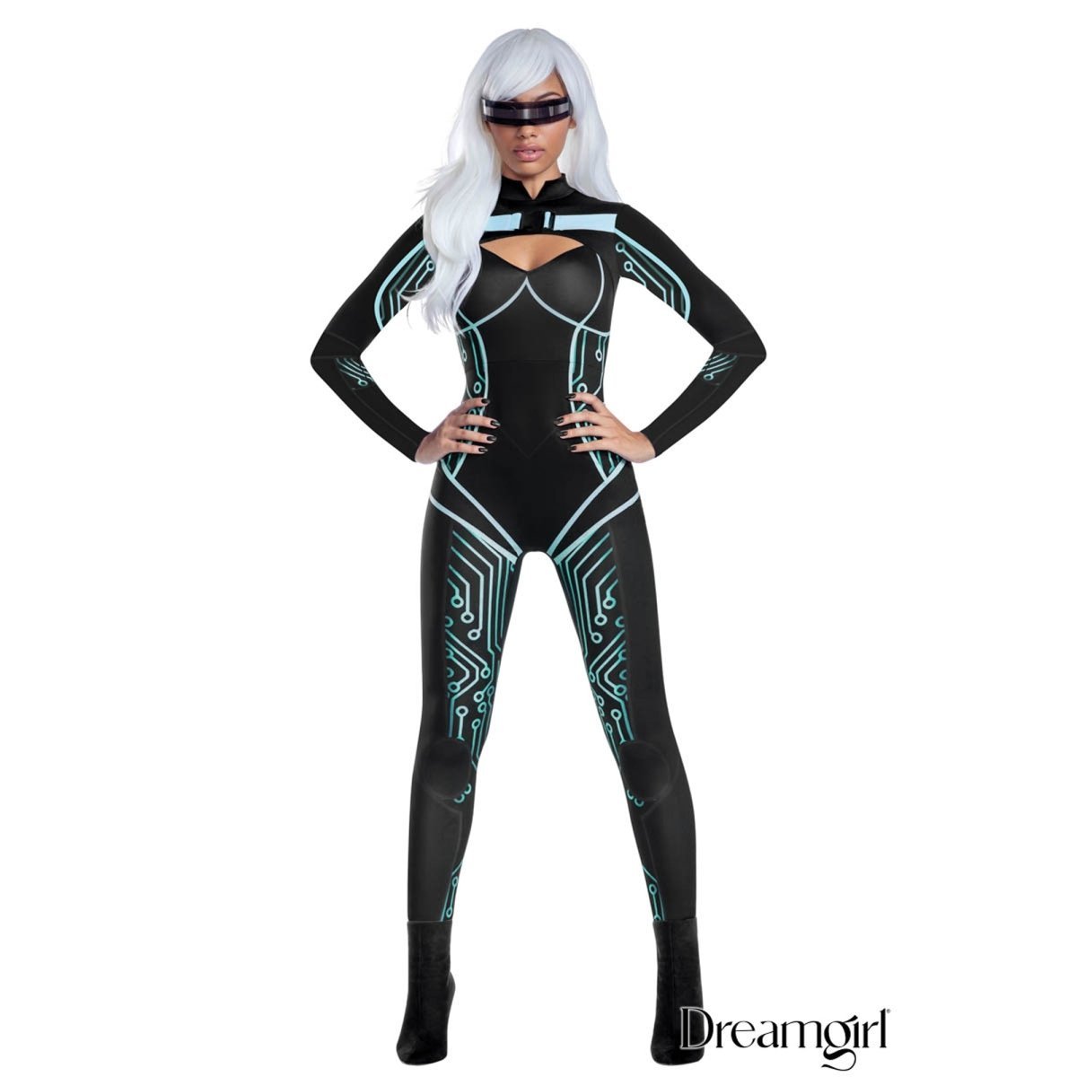 IMPORTATIONS JOLARSPECK INC Costumes Cyber Costume for Adults, Black Jumpsuit