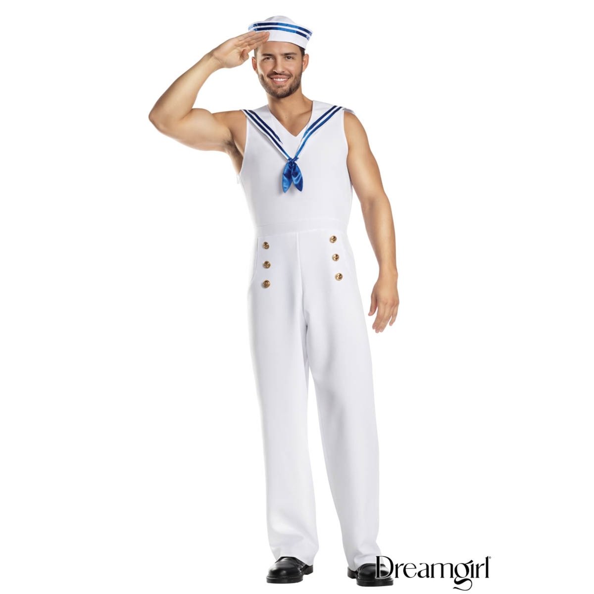 IMPORTATIONS JOLARSPECK INC Costumes Sailor Costume for Adults, White Jumpsuit