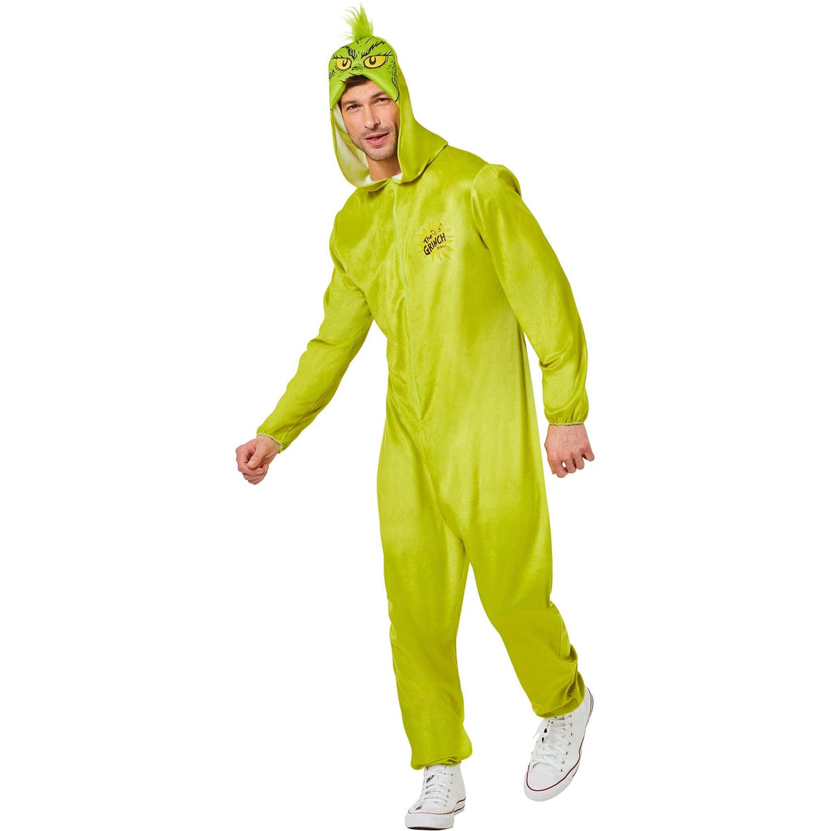 IN SPIRIT DESIGNS Christmas The Grinch Costume for Adults, Green Hooded Jumpsuit