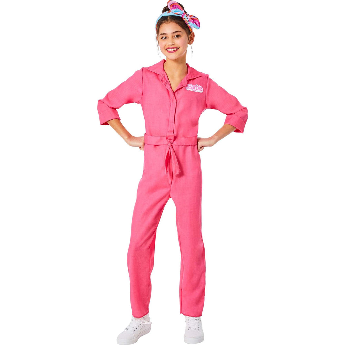 IN SPIRIT DESIGNS Costumes Barbie Pink Utility Jumpsuit Costume for Kids, Pink Jumpsuit and Headband