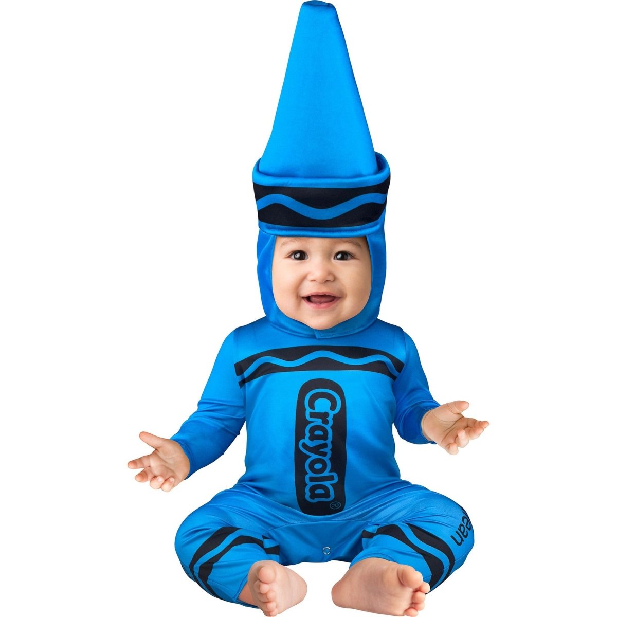 IN SPIRIT DESIGNS Costumes Blue Crayola Costume for Babies, Jumpsuit with Hood