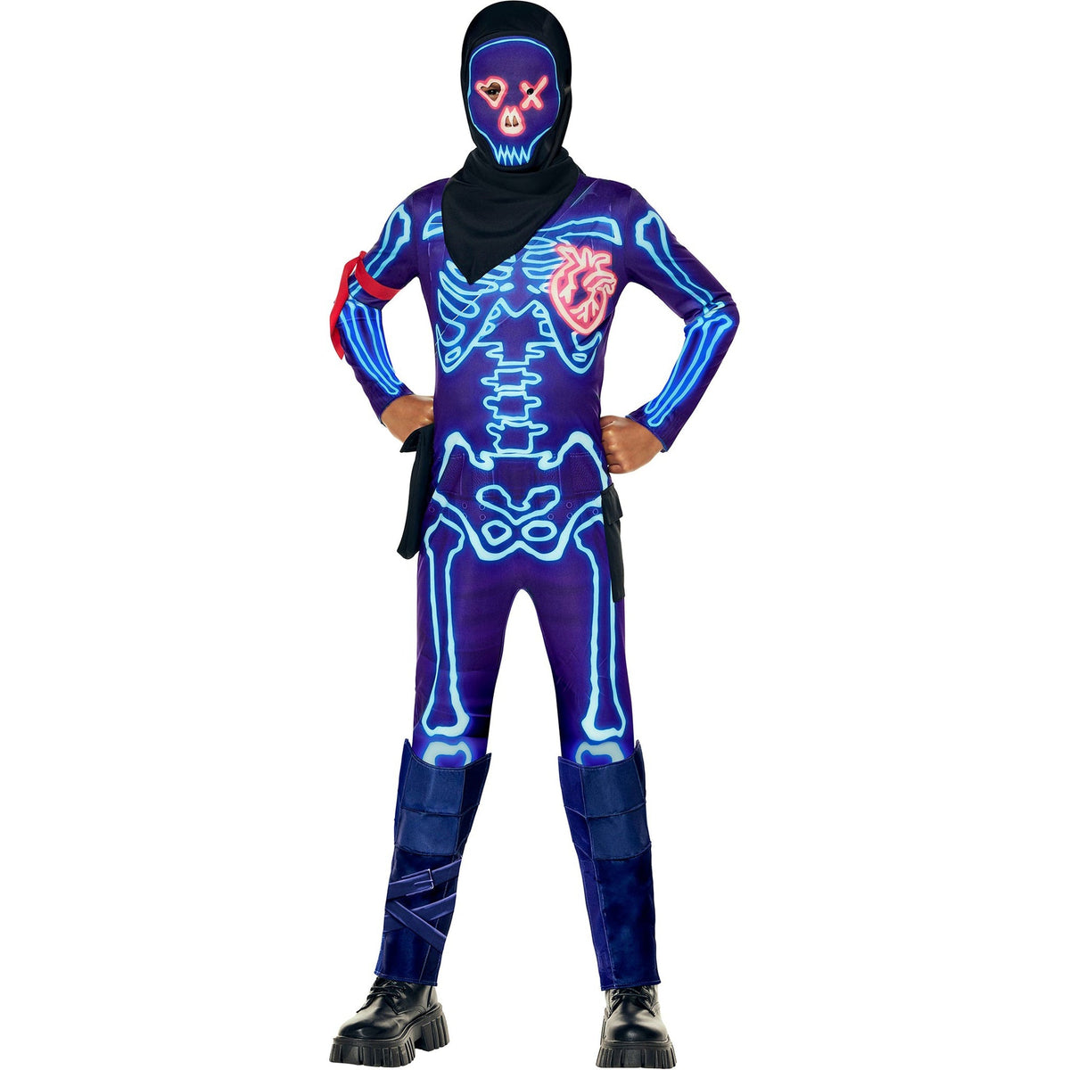 IN SPIRIT DESIGNS Costumes Fortnite Party Trooper Costume for Kids, Jumpsuit, Hood, Bandana, Mask and Accessories