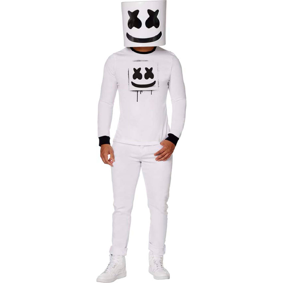 IN SPIRIT DESIGNS Costumes Marshmello Costume for Adults, White Shirt and Mask