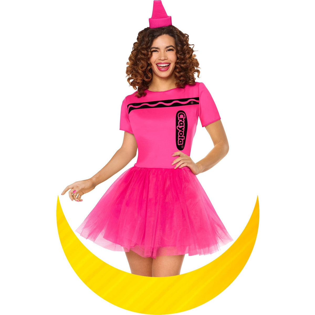 IN SPIRIT DESIGNS Costumes Pink Crayola Costume for Adults, Dress and Headpiece