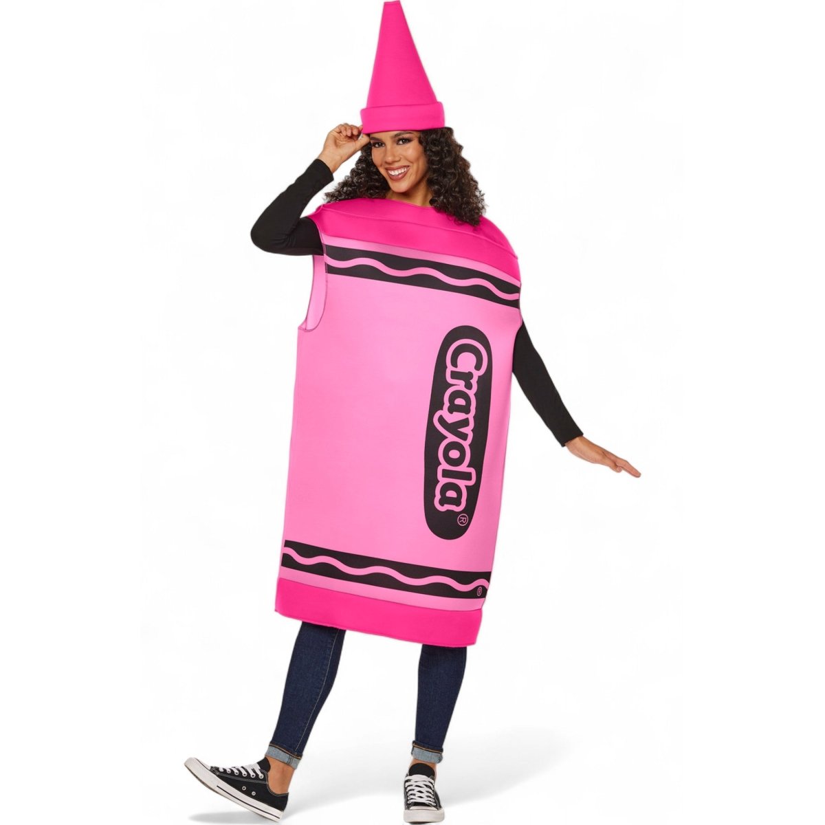 IN SPIRIT DESIGNS Costumes Pink Crayola Costume for Adults, Tunic and Hat 840263420579