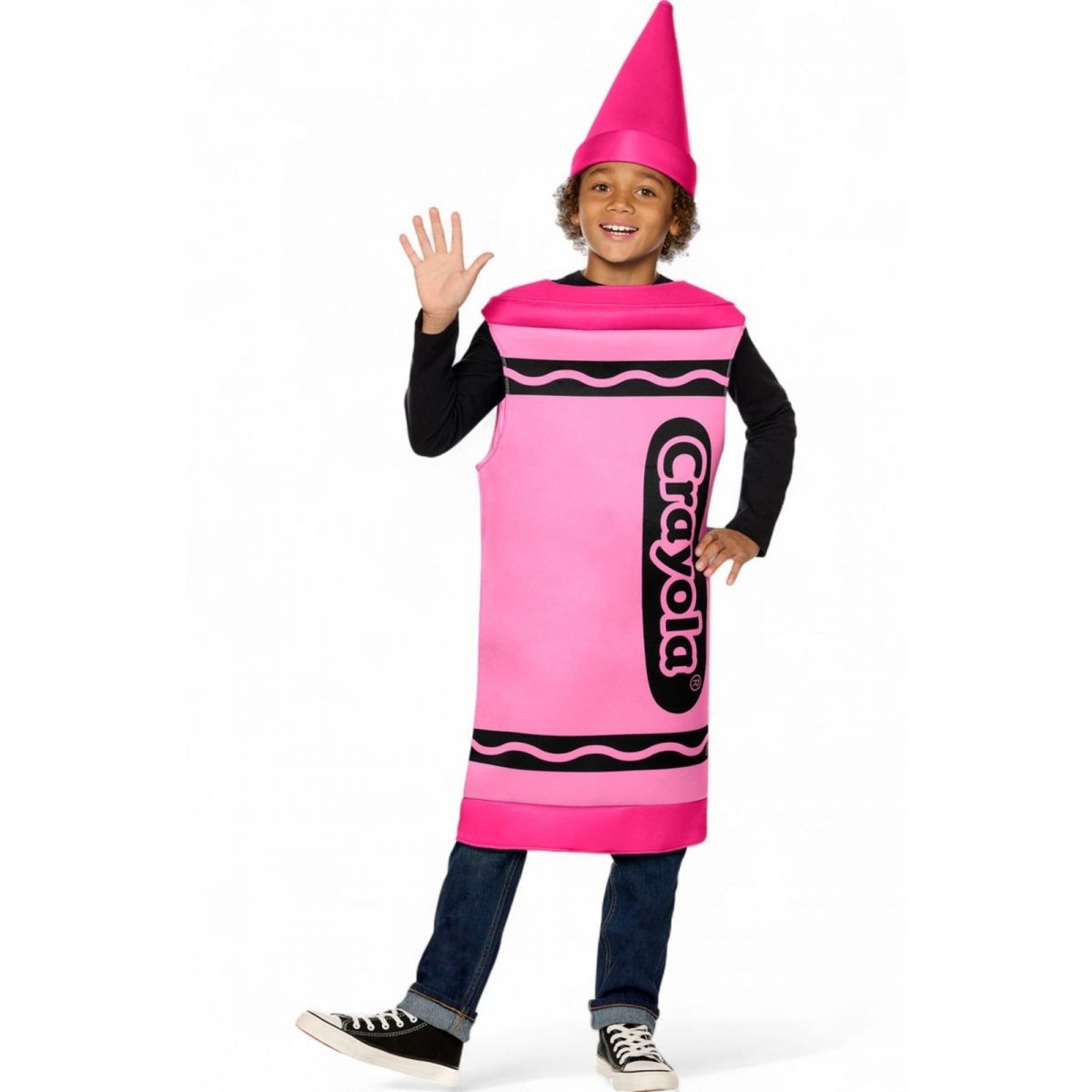 IN SPIRIT DESIGNS Costumes Pink Crayola Costume for Kids, Tunic and Hat 840263420487