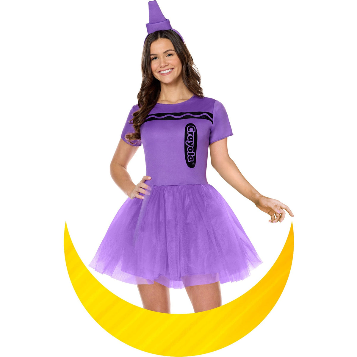 IN SPIRIT DESIGNS Costumes Purple Crayola Costume for Adults, Dress and Headpiece
