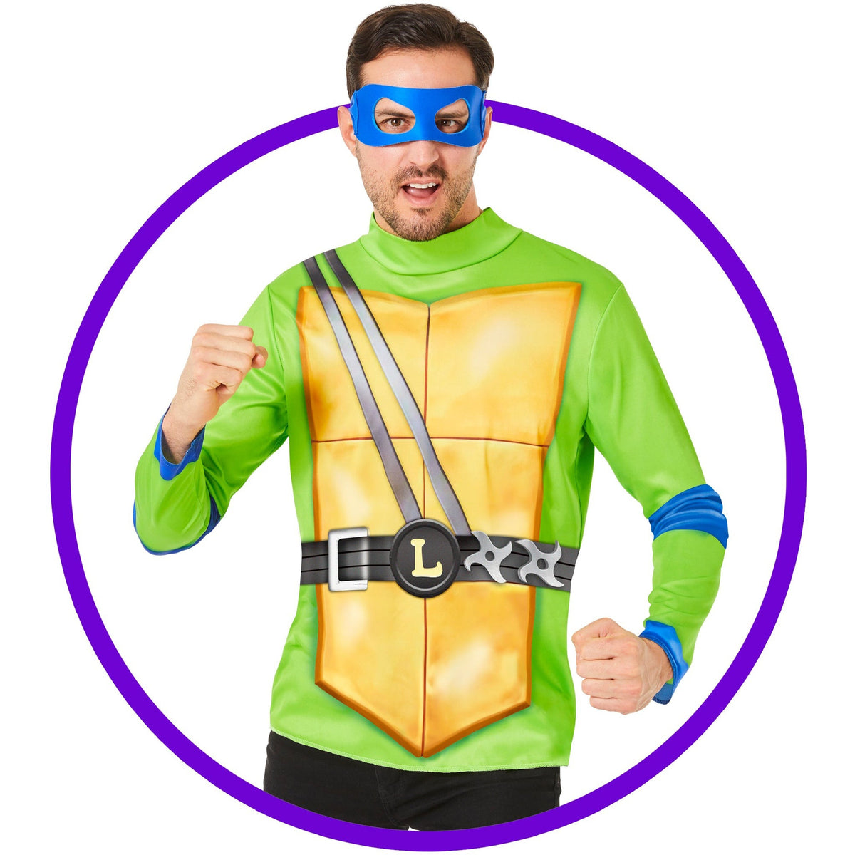 IN SPIRIT DESIGNS Costumes Teenage Mutant Ninja Turtles Leo Wear Kit for Adults, Shirt and Mask 840263411911