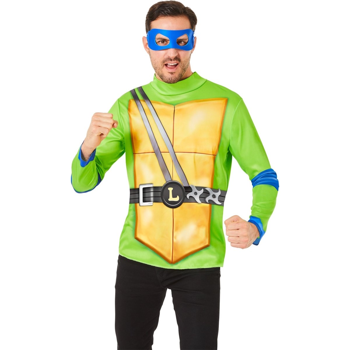 IN SPIRIT DESIGNS Costumes Teenage Mutant Ninja Turtles Leo Wear Kit for Adults, Shirt and Mask 840263411911