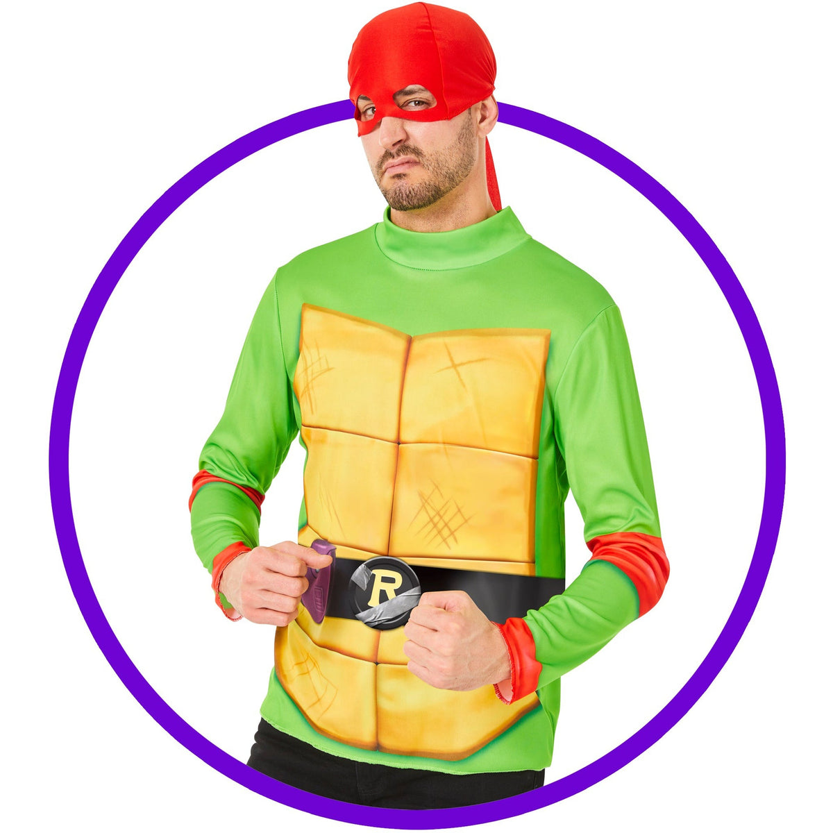 IN SPIRIT DESIGNS Costumes Teenage Mutant Ninja Turtles Raph Wear Kit for Adults, Shirt and Mask 840263411935