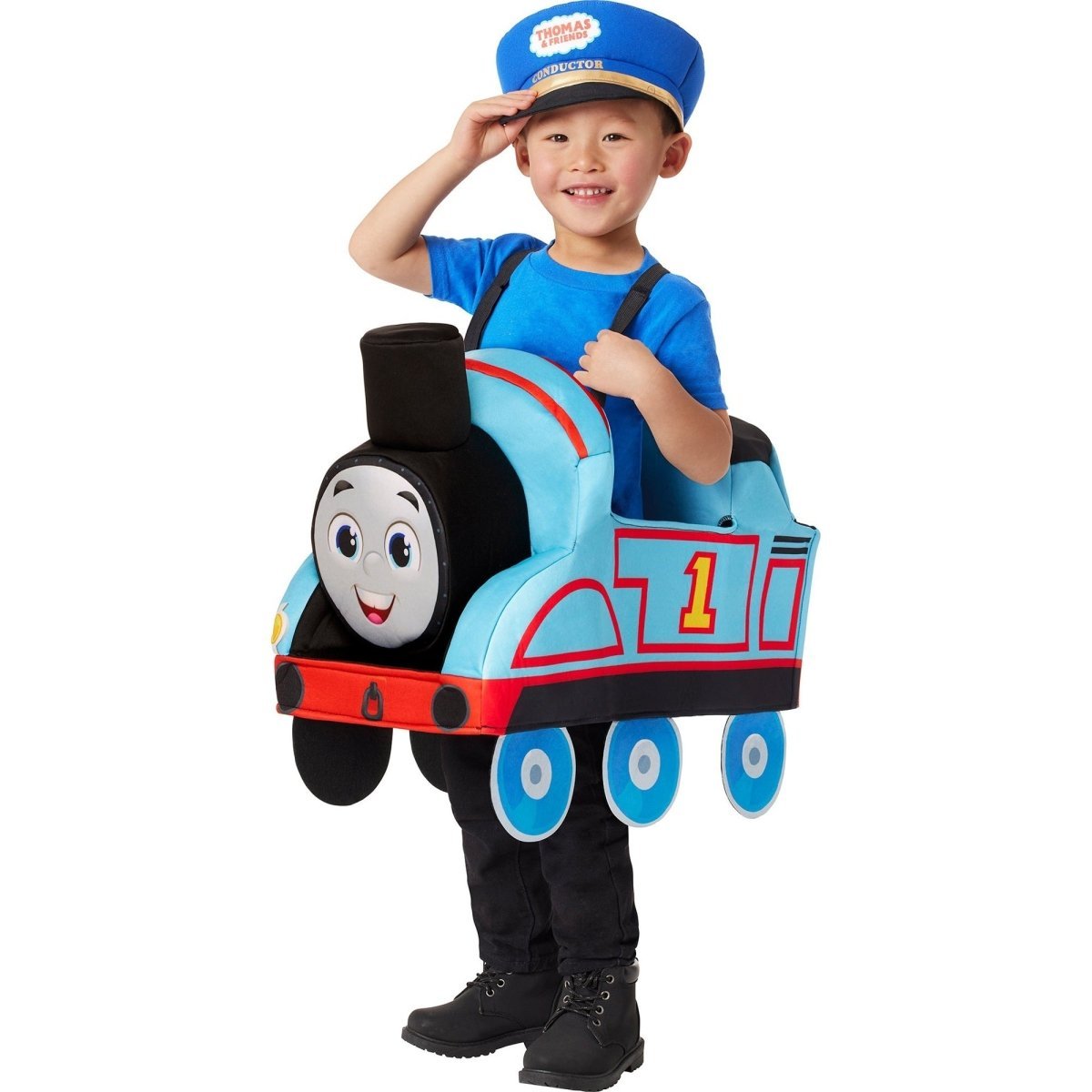 IN SPIRIT DESIGNS Costumes Thomas Ride Along Costume for Kids, Thomas the Tank Engine, Foam Train and Hat 840263419405