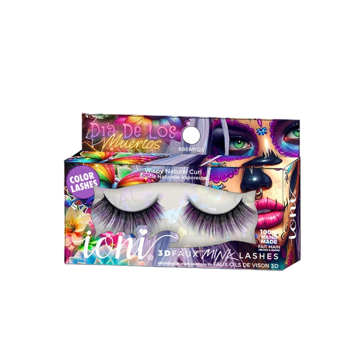 Ioni Cosmetics Costume Accessories Cateye Purple Eyelashes, 1 Count 810129415988