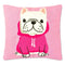 ISCREAM DIVISION Christmas Frenchie Chenille Pillow, 14 x 14 Inches, 1 Count 810161695178