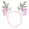 ISCREAM DIVISION Christmas Pink Sparkle Reindeer Headband for Kids 810122854814