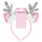 ISCREAM DIVISION Christmas Pink Sparkle Reindeer Headband for Kids 810122854814