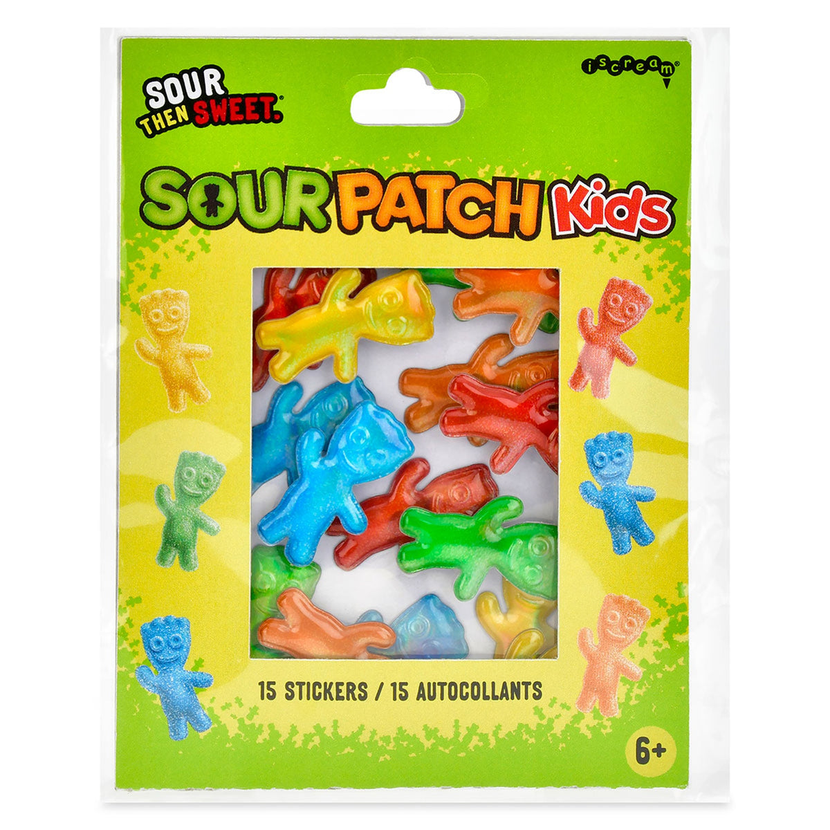 ISCREAM DIVISION Impulse Buying Sour Patch Kids 3D Stickers, 15 Count 810168450148