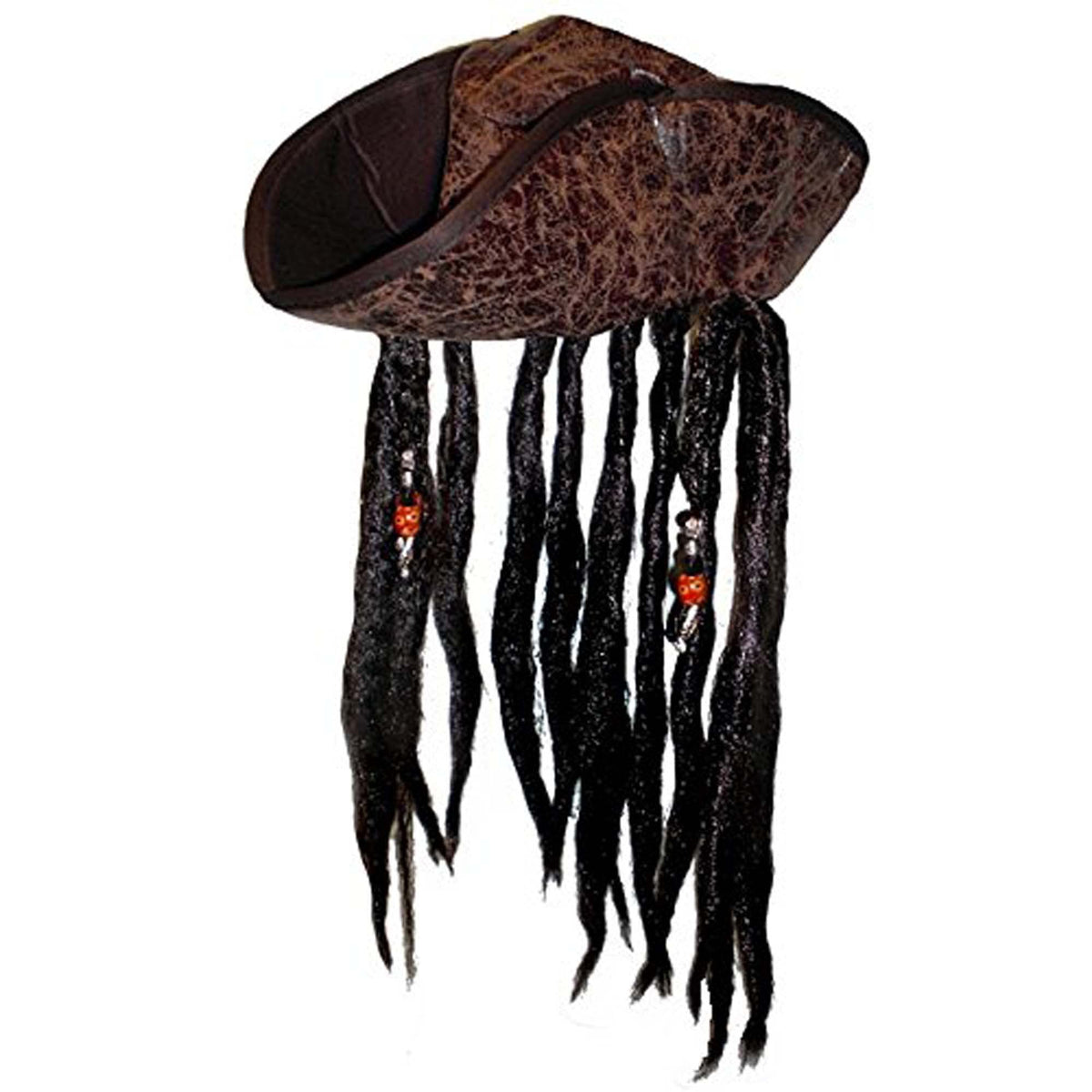 JACOBSON HAT CO INC Costume Accessories Brown Pirate Hat with Braids Costume Accessory for Adults 763285206573