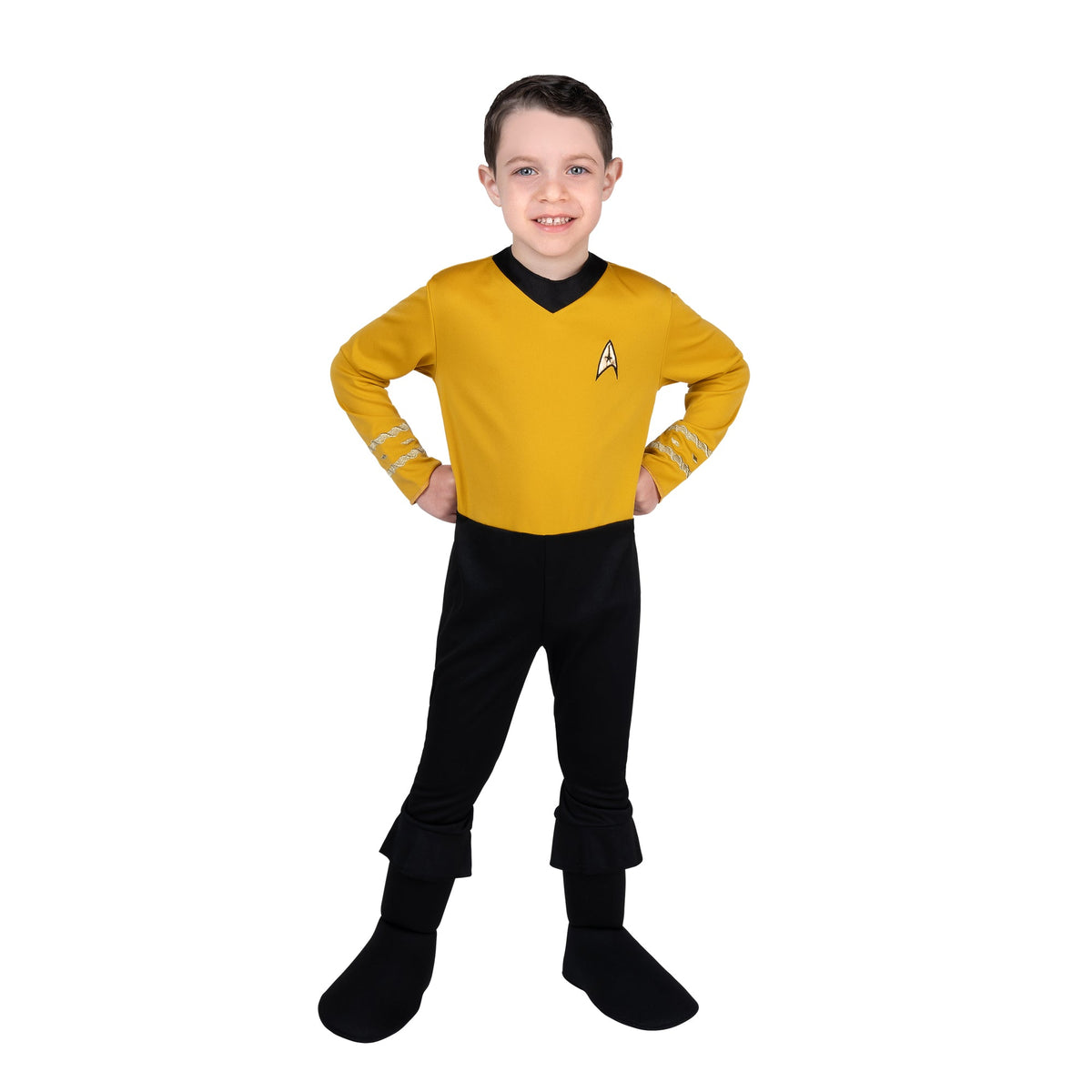 JAZWARES Costumes Captain Kirk Costume for Toddlers, Star Trek, Jumpsuit and Headpiece 191726794349