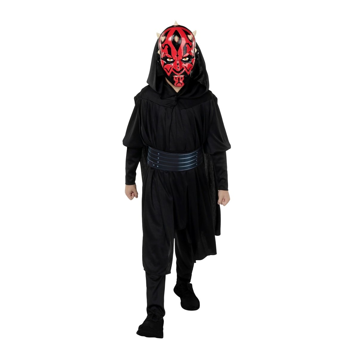 JAZWARES Costumes Darth Maul Qualux Costume for Kids, Star Wars, Black Hooded Cape