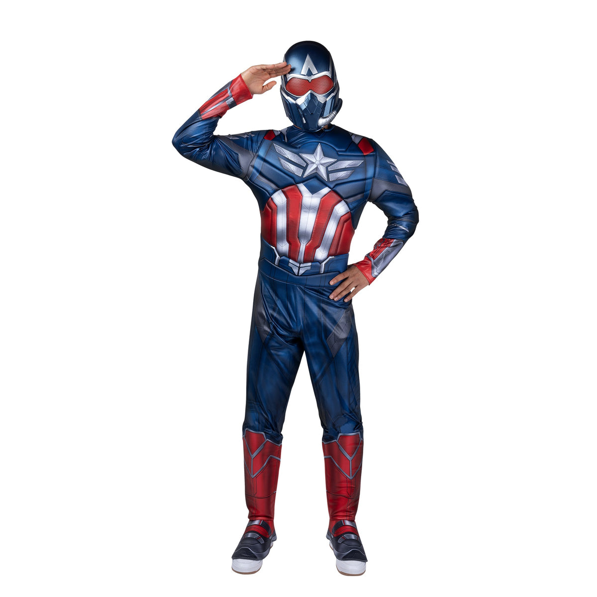 JAZWARES Costumes Sam Wilson Captain America Qualux Costume for Adults, Marvel, Padded Jumpsuit