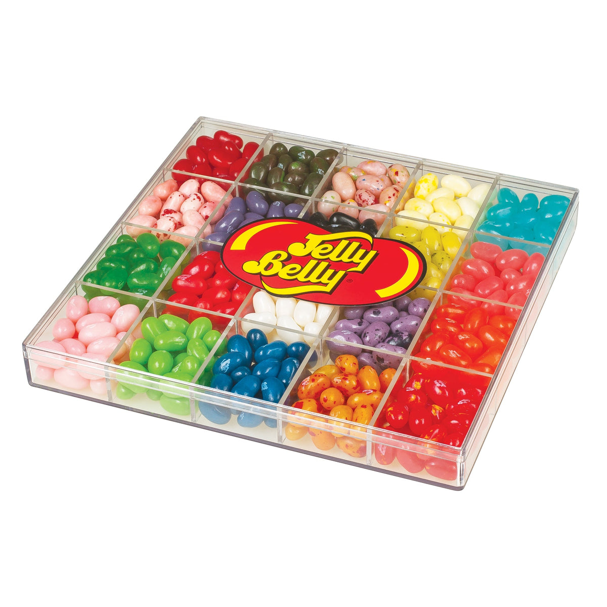 JELLY BELLY Candy Jelly Belly Clear Gift Box, 20 Flavors, 453g, 1 Count 071570009526