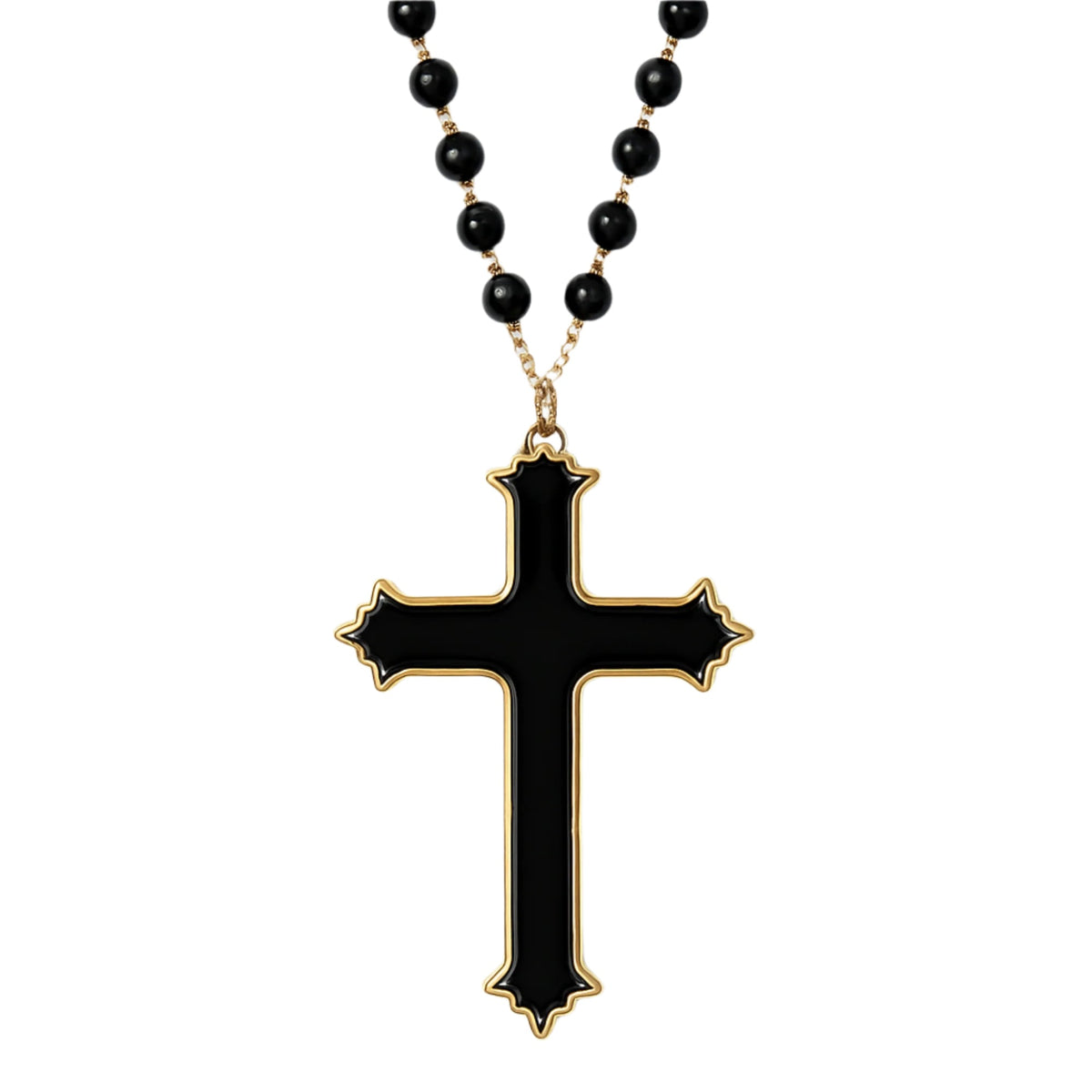 JIANGXI PANS ANIMATION CULTURE CREATIVE CO.,LTD Costume Accessories Black and Gold Rosary, 1 Count 810120718620